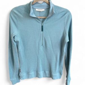 Icebreaker Women's Blue Merino 260 Waffle Knit Wander Top Size Small